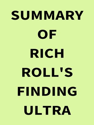 cover image of Summary of Rich Roll's Finding Ultra